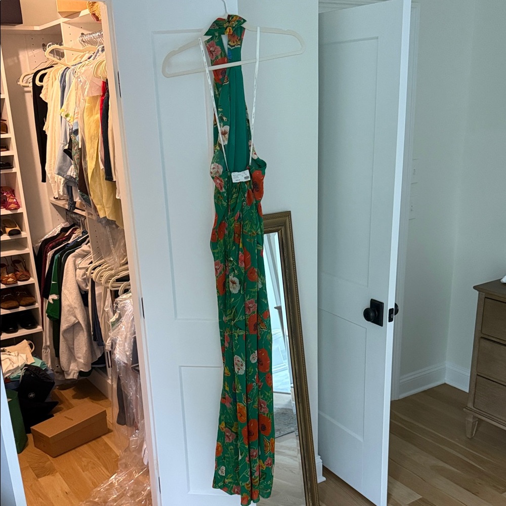 Cara Cara Green Floral Halter Jumpsuit - Picture 6 of 8